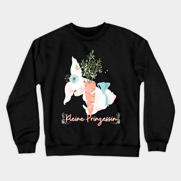 Hase Möhre Kleine Prinzessin Blumen Süß Crewneck Sweatshirt by Maggini Art